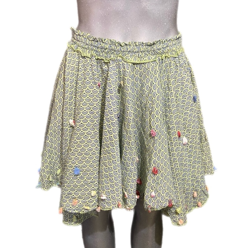 Little Handprints Skirt A Line Asymmetrical Flowy Fairycore Boho Forestcore Med